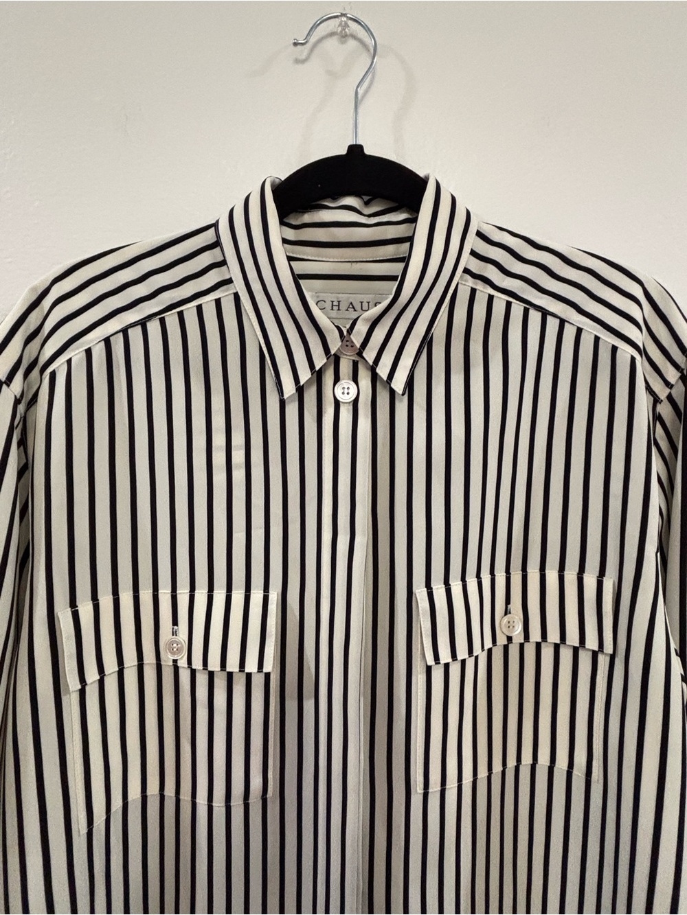 Chaus Cream and Black Striped Button-Up Blouse - Picture 10 of 15